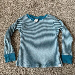 Teal Checkered Kids Long Sleeve Tee